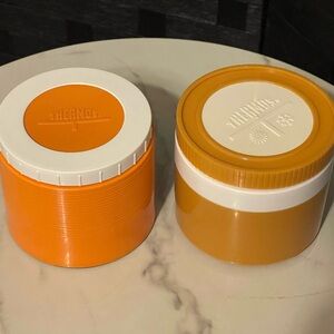 2 Vintage Thermos King-Seeley 1155 Insulated Jars Hot Cold Food Soup Made in USA